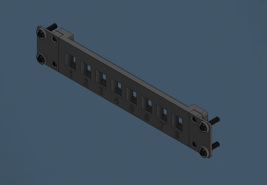 10 Zoll, 19 Zoll Rackmontage Panel 1 HE 8 Port RJ45 Durchgangskupplung